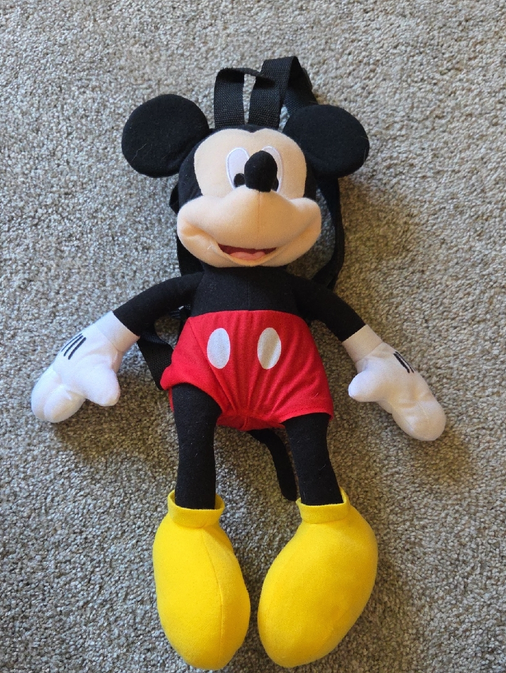 Classic Mickey Mouse Plush Backpack - Black, Red, Yellow